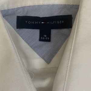NWT-Tommy Hilfiger Men's Sz 16 32-33 White Long Sleeve Dress Shirt
